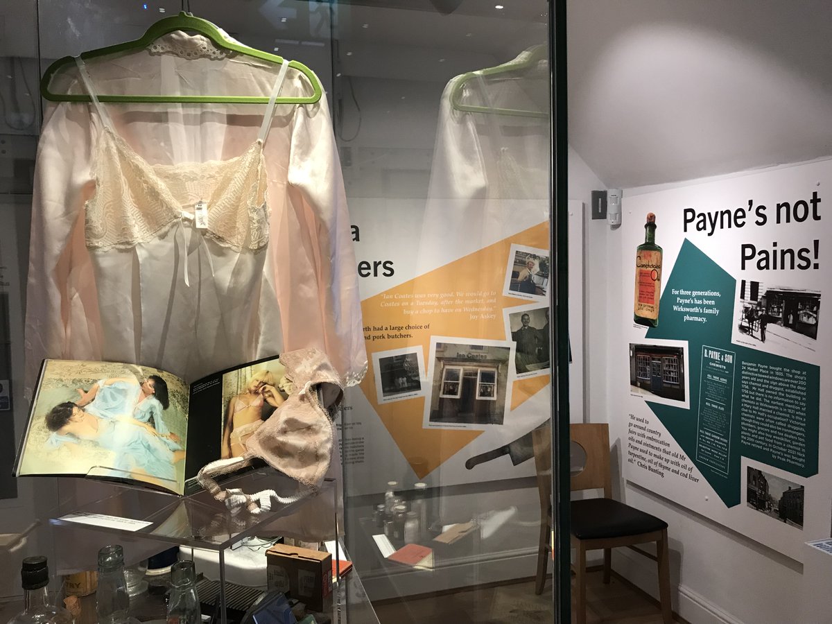 WirksworthInde's tweet photo. Open All Hours tells the story of Wirksworth’s historic shops in a new exhibition at @wirks_heritage. Featuring displays of retail equipment and goods sold in #Wirksworth’s shops in the past, from Janet Reger to Marsden's. Open All Hours runs until April. Please Retweet. https://t.co/kX0zf5UU8Y