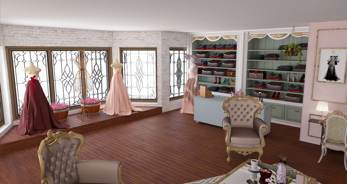 Mialee_art's tweet photo. Cenário para Boutique de Roupas estilo vintage. https://t.co/xEAj8YuODZ