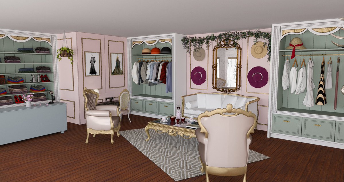 Mialee_art's tweet photo. Cenário para Boutique de Roupas estilo vintage. https://t.co/xEAj8YuODZ