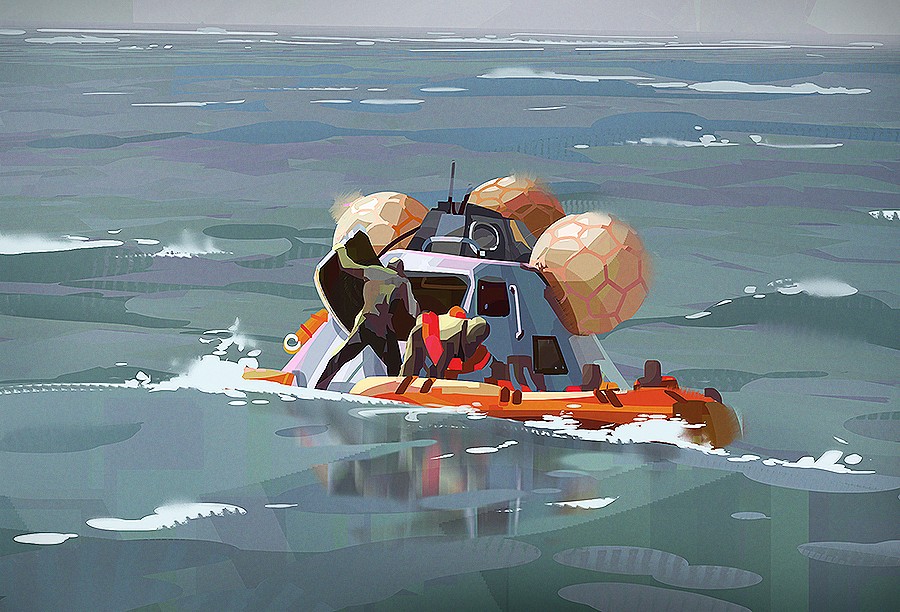 FohJason's tweet photo. Apollo 11's splashdown after their successful lunar landing mission

Final                                   Ref https://t.co/FkCxbtktZO