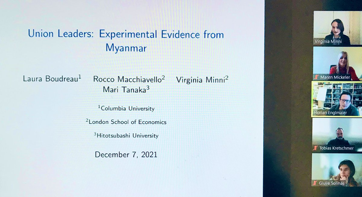 ISTO_LMU's tweet photo. What is the role of leaders in enabling social movements to overcome collective action problems? In yesterday‘s #ORGSeminar #VirginiaMinni presented interesting evidence on union leaders in Myanmar‘s garment industry @ISTO_LMU @FlorianEnglmai1 https://t.co/arbte5dTUy