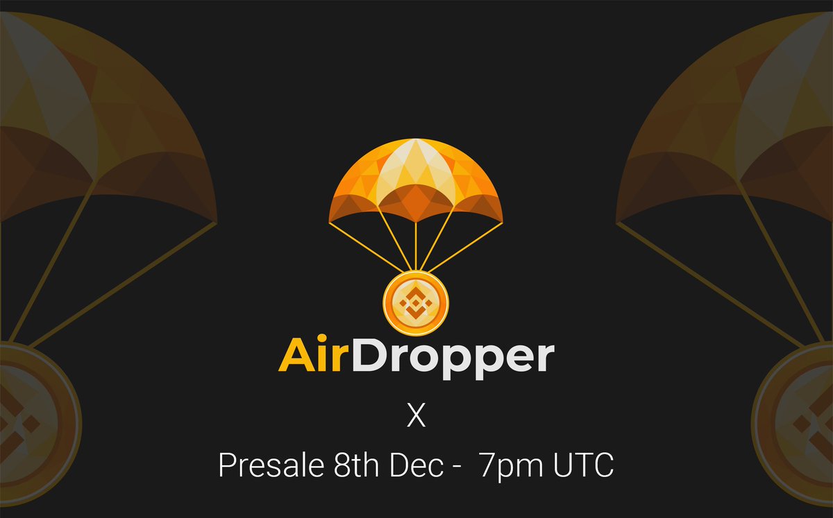 Droppers, 
Ttoday is a big day !🥳We are so hyped and looking forward to our presale this 8th December at 7PM UTC !

Join our tg: t.me/airdropper_off…