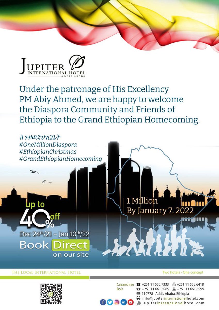 benyam_bisrat's tweet photo. Book now and save up to 40% @JupiterIntHotel #ጉዞውድሀገርቤት #GrandEthiopianHomecoming https://t.co/BULfTy2CQw
