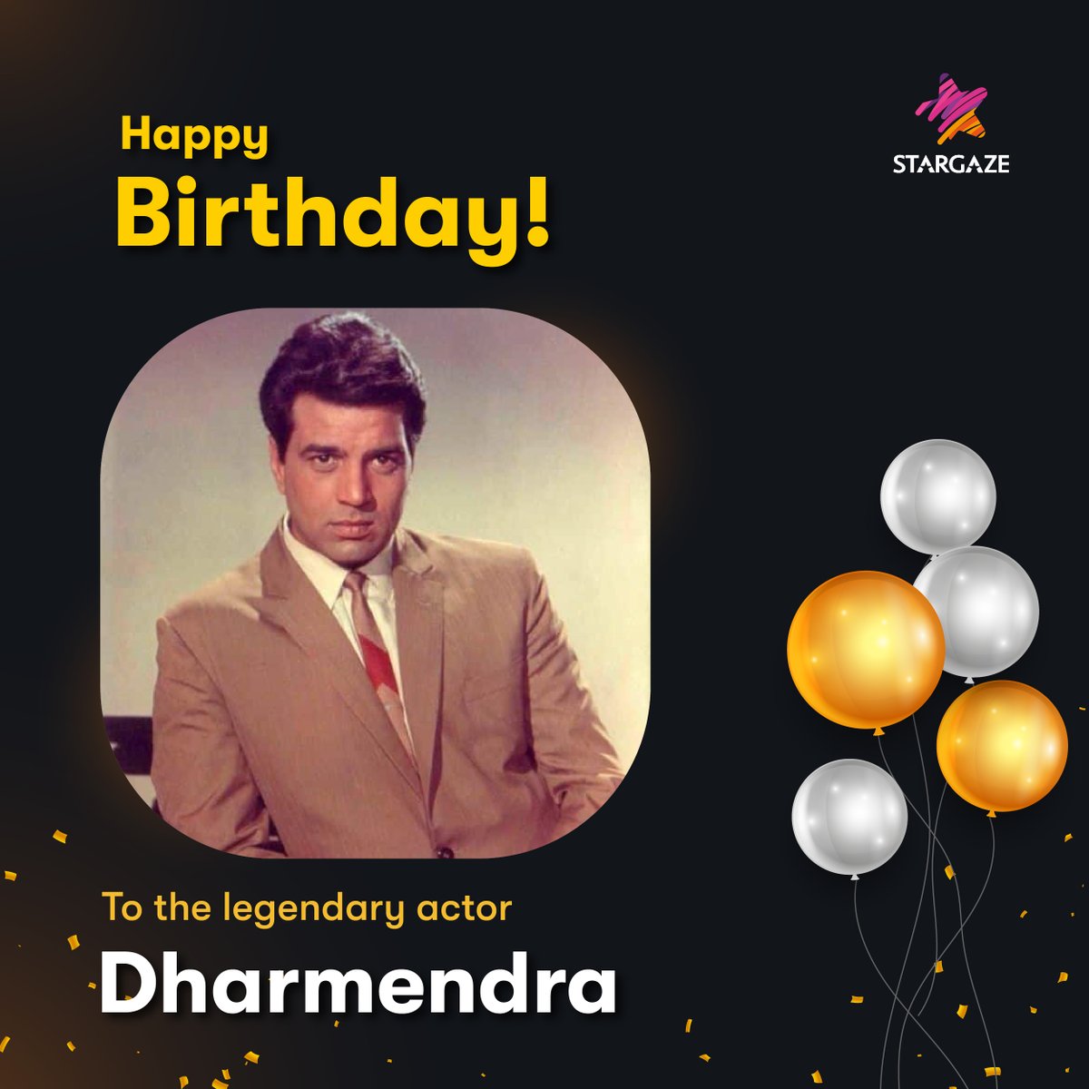 Veteran Bollywood actor Dharmendra has turned 86 today #HappyBirthday #Dharmendra 
To know more:stargaze.ai