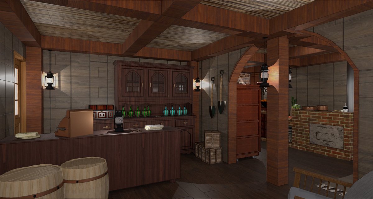 Mialee_art's tweet photo. Cabana antiga estilo RPG com cozinha https://t.co/pcEyOTDRgZ