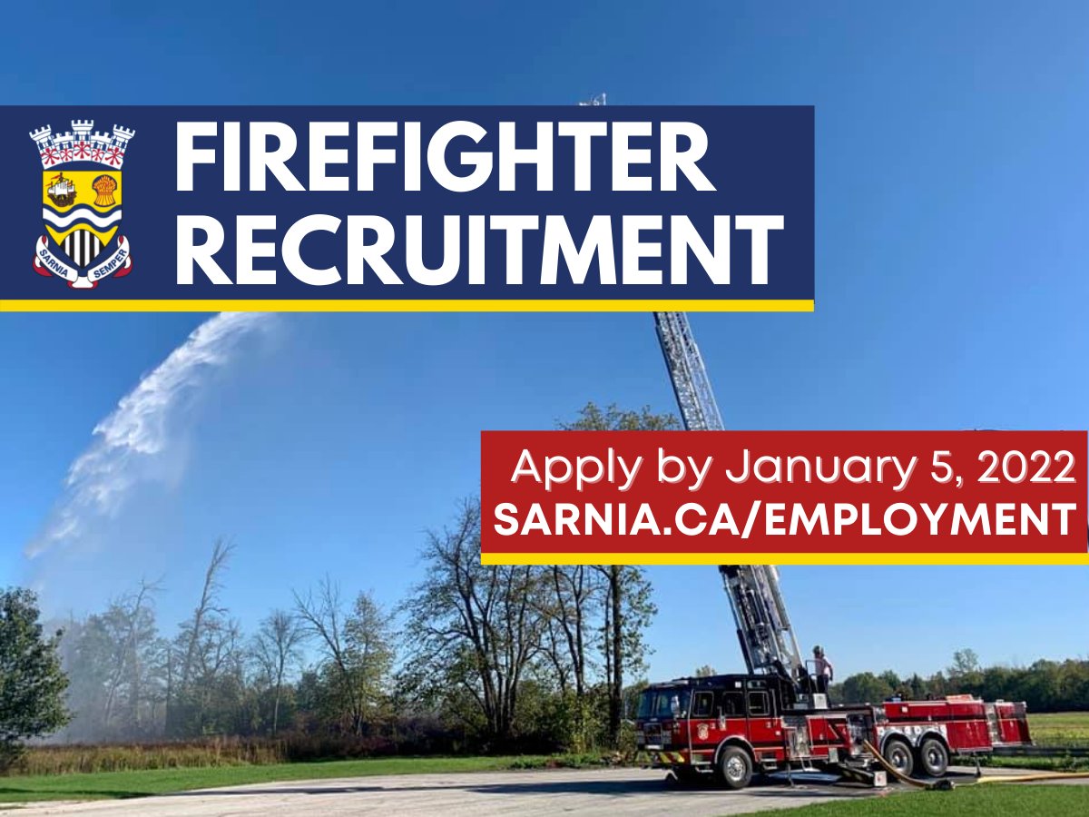 Sarnia_Ontario's tweet image. Job Posting:
We are currently hiring @SarniaFire Probationary Firefighters 🚒👩‍🚒👨‍🚒
Qualifications and how to apply: sarnia.ca/current-postin…