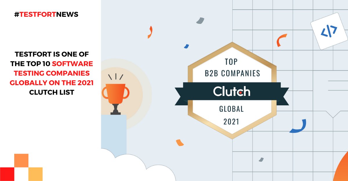 Testfort_inc's tweet image. TestFort is one of the top 10 software testing companies of 2021 globally according to Clutch. Check out the details: buff.ly/3y6buaN
#softwaretesting #testingoutsourcing #QAandtesting #QAservices #Clutchleader #testautomation #ITCompany