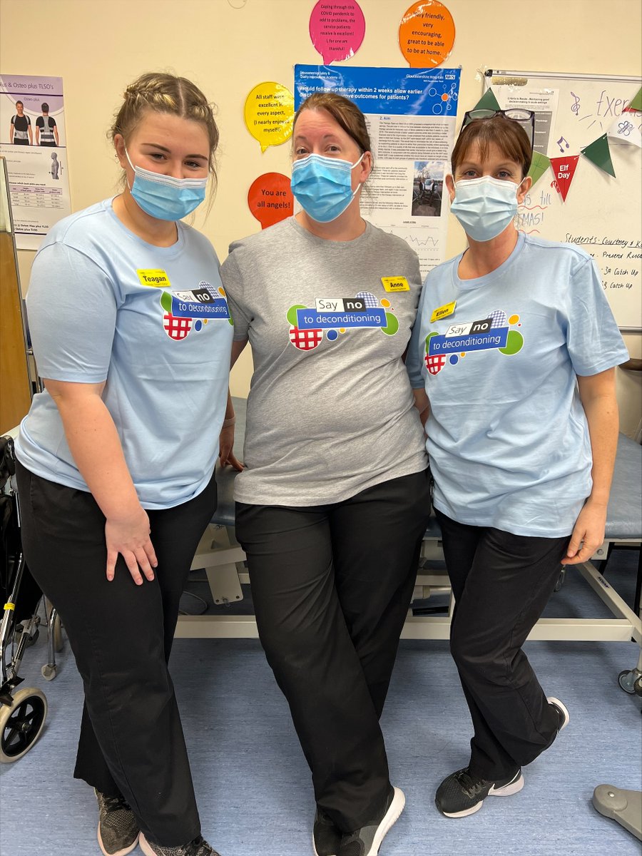 Did you know, if a patient spends 24 hours in bed, they can lose 1-2% of muscle strength. 
At <a href="/gloshospitals/">Gloucestershire Hospitals NHS Foundation Trust</a> we are encouraging and assisting our patients to “sit up, get dressed and keep moving” to prevent deconditioning #EndPJParalysis <a href="/GlosFalls/">Gloucestershire Hospitals Falls Prevention</a> <a href="/Gloshosptherapy/">Gloucestershire Hospitals Therapy Service</a> <a href="/BrianwDolan/">Brian Dolan OBE, RMN, RGN</a>