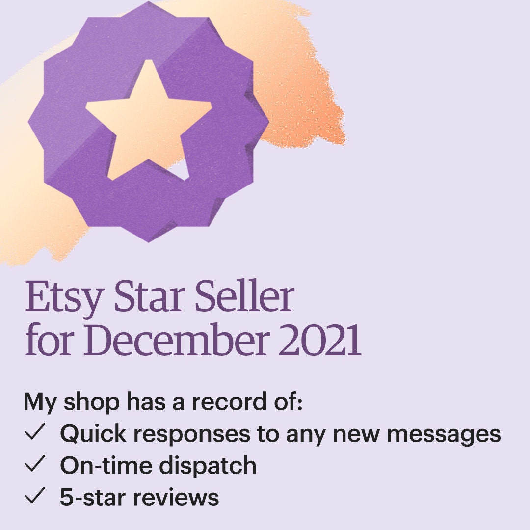 YAY!! We are a Star Seller on Etsy this month! That means you can purchase from my Etsy shop knowing we have a record of providing an excellent customer experience. But get your orders in quick to get them in time for Christmas!

etsy.me/3DytYBR #EtsyStarSeller