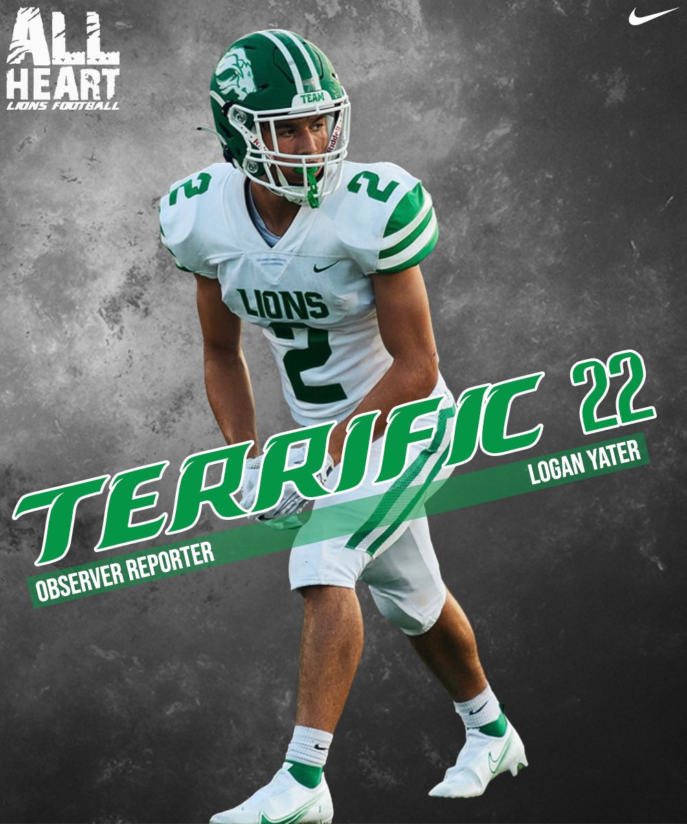 Congrats to <a href="/YaterLogan/">Logan Yater</a> who was selected to the Observer Reporter Terrific 22 Team. His hard work and dedication to the 🟢⚪️ allowed him to lead the WPIAL in receptions. Team Captain who led with great ATTITUDE and EFFORT!
#AllHeart💚🤍