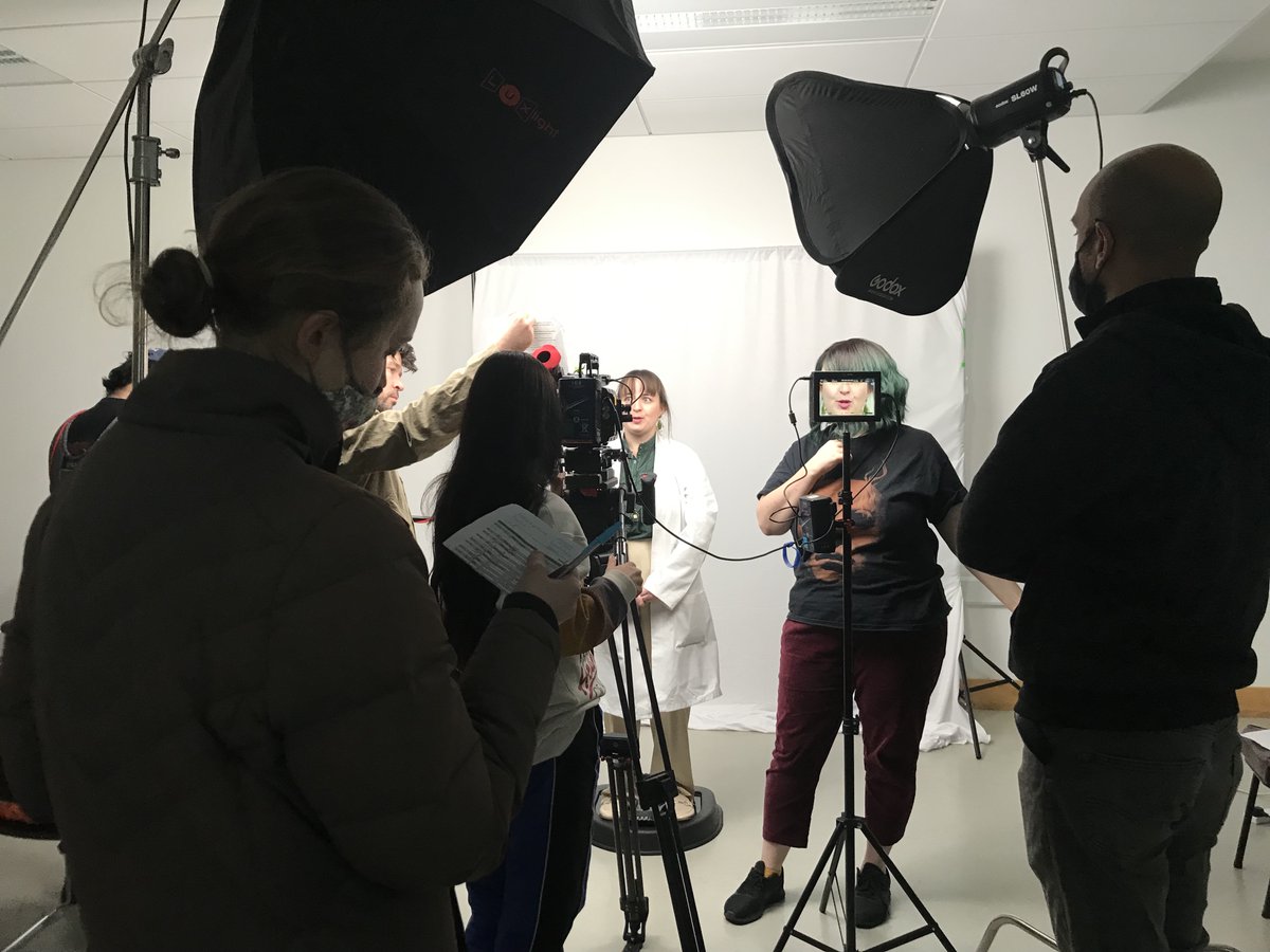 SuperPaua's tweet photo. Final #shoot day of #TheLonsdaleProject @RuaRed! 🤩 @riverbankarts @artscouncil_ie #womeninscience #KathleenLonsdale #STEAM https://t.co/3GSw2Vb2Dq