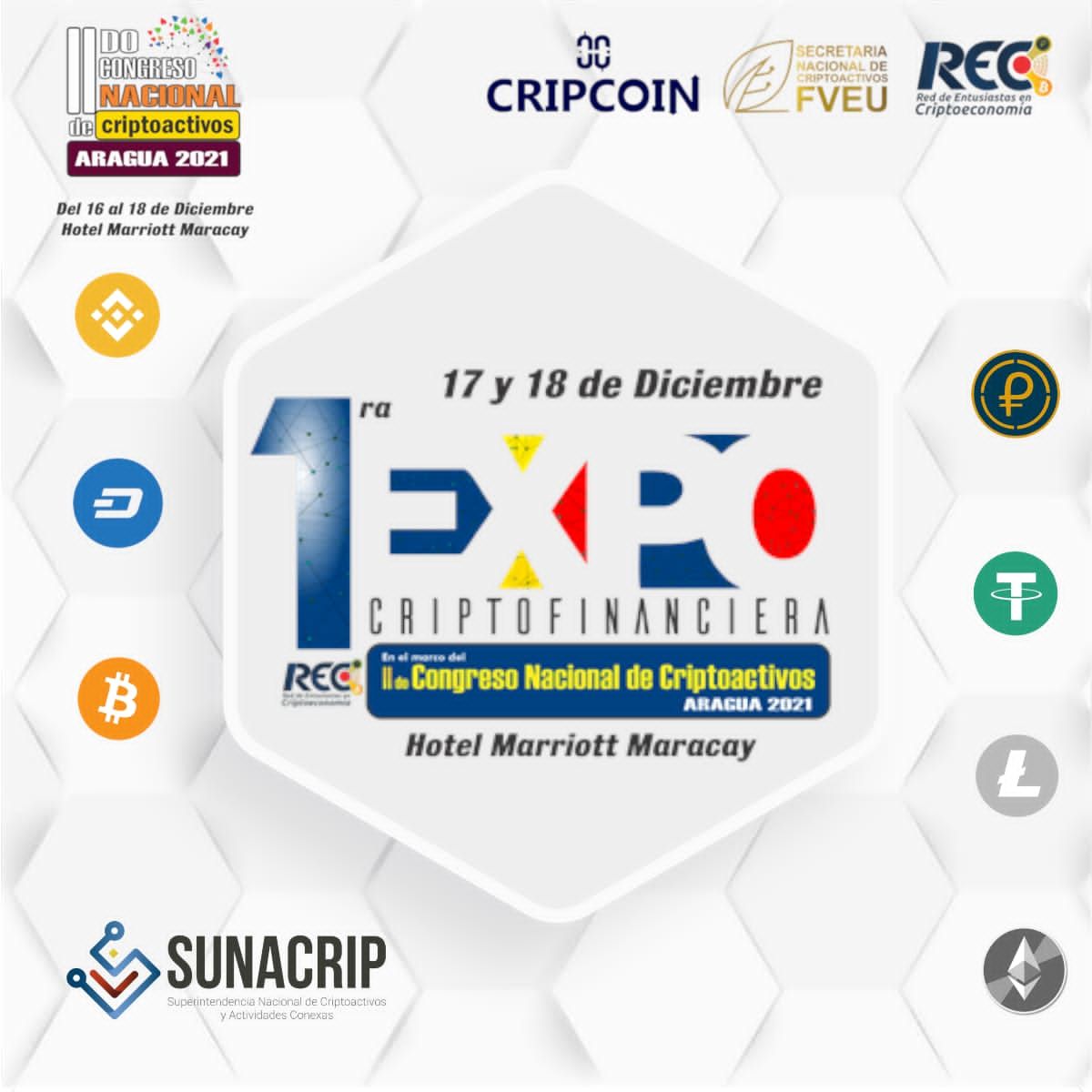 RECripto's tweet photo. ¿Sabías cuál es la responsabilidad de la Sunacrip en Venezuela? 📝

¡En la 1era Expo Criptofinanciera, sabrás mucho más sobre esta importante institución!

Se parte de algo único e importante para tu desarrollo financiero.

Del 17 al 18 de #Diciembre... ¡Te esperamos!

#YoSoyREC https://t.co/KuxsZn8vrm