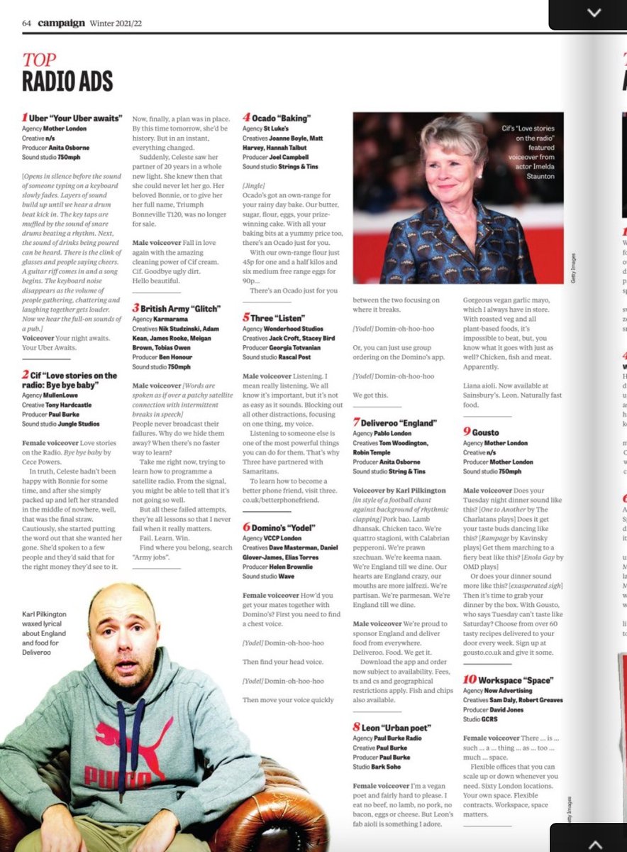 We have some exciting news! 📣 We've made it to the top 10 radio ads in The Annual, Campaign's review of 2021 📣 #SpaceMatters #MyWorkspace