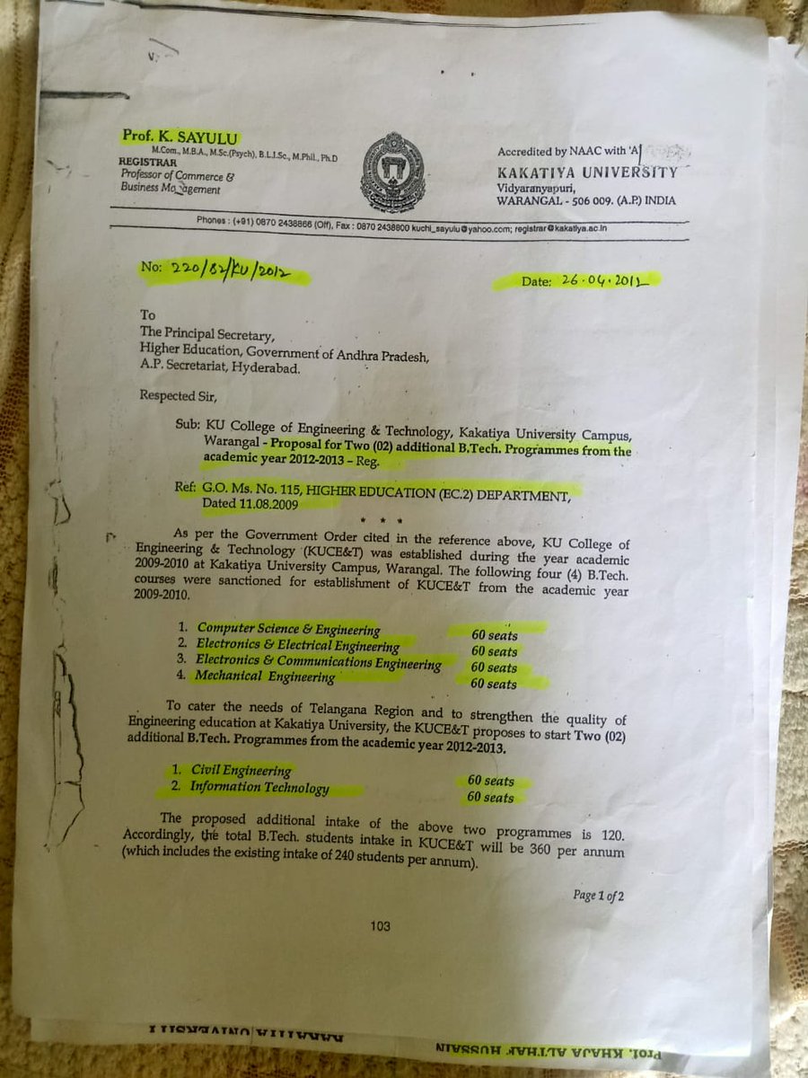 NandaKi70885369's tweet photo. Respected sir/madam
@KTRTRS
@TelanganaCMO
@DrTamilisaiGuv
@SabithaindraTRS
We the KU college of Engg students doing strike for 2 days for considering CIVIL and IT courses as regular course but our VC is not responding for our problems.please resolve our problem.
#savekucet https://t.co/FpctMkqPJp
