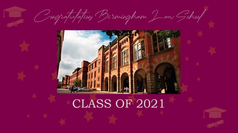 A huge congratulations to our Birmingham Law School Class of 2021 who will be graduating this week. We are incredibly proud of all of you and can't wait to join you in your celebrations!!! 🎓🎓