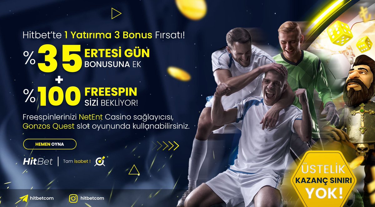 Hitbet'te 1 yatırıma 3 bonus fırsatı devam ediyor!

%35 Ertesi Gün Bonusuna Ek  %100 Freespin sizleri bekliyor!

Kazanmaya hemen başlamak için hitbet163.com 'a bekliyoruz.👯‍♀️

🎯#Hitbet #Tamisabet