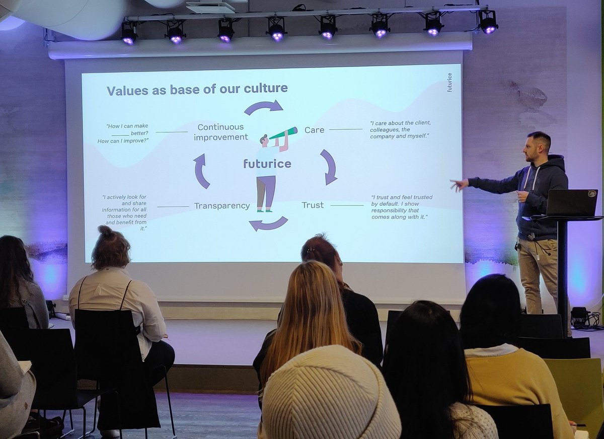 Mahtavaa kuulla naapuria kosken toiselta rannalta teemasta, joka on meillekin onnistumisen kannalta ratkaisevan tärkeä. #futurice #proakatemia #tamk