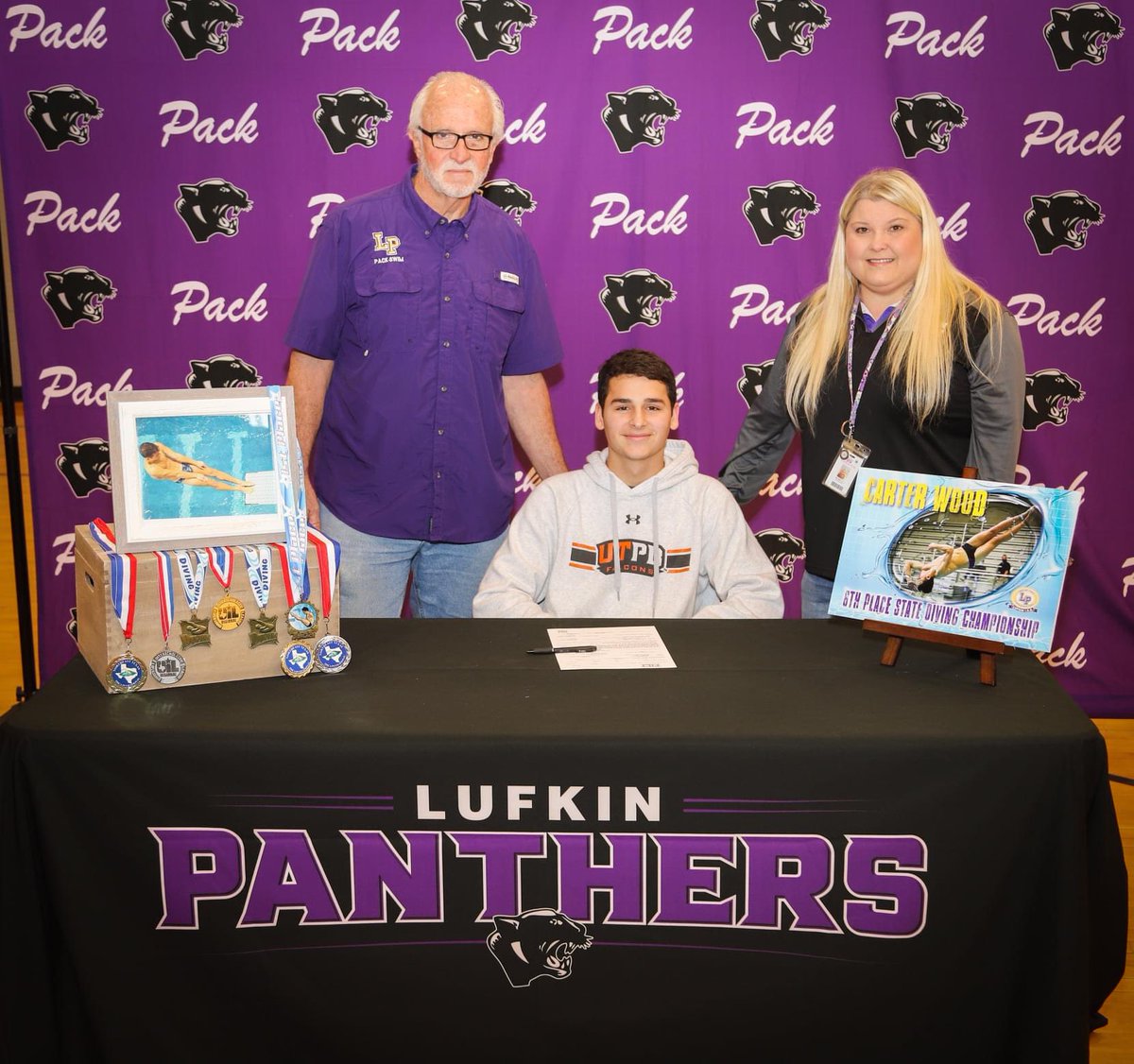 Lufkin High School senior Carter Wood signed his college letter of intent.  

Panthers diver Carter Wood is headed to UT Permian Basin in Odessa. 

Congratulations Carter!  
(Photo by ANDY ADAMS/Lufkin ISD)<a href="/media_lhs/">LHS Media</a>
