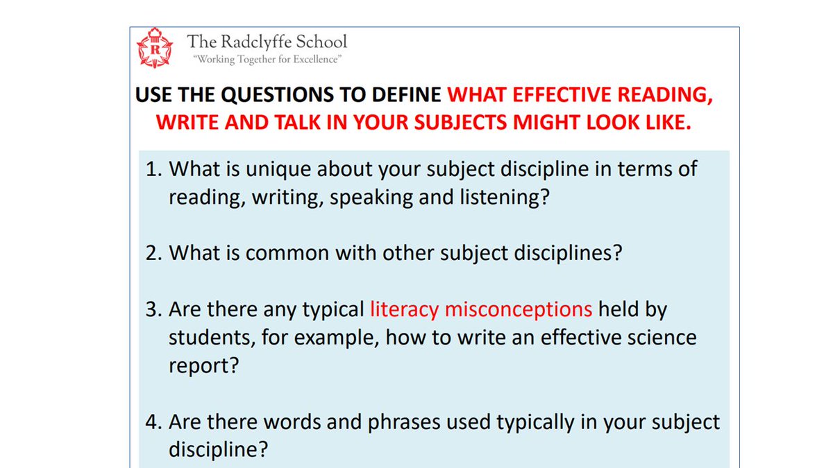 LearningTrs's tweet photo. Key questions to consider following last weeks literacy training. https://t.co/7BYSRytnGw