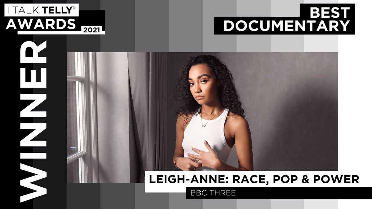mixermanagement's tweet photo. Congrats to Leigh-Anne as she has just won documentary with Race,Pop &amp; Power at this years  #ITalkTellyAwards! @LittleMix https://t.co/q3Dg7AmOtR