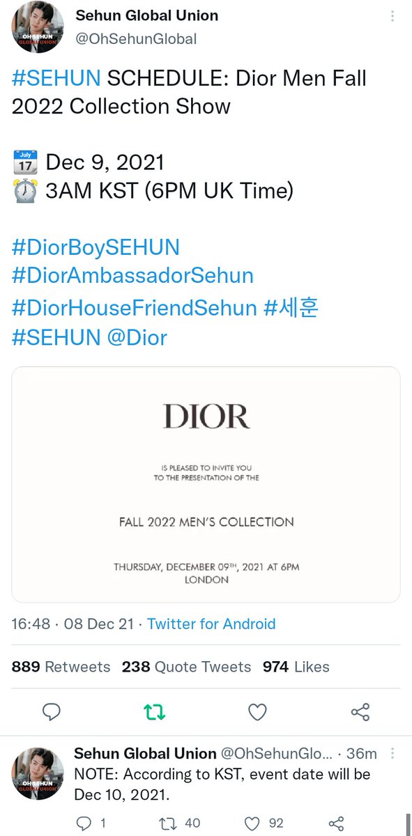 aeribase's tweet photo. ✨ YAHAAA!! SEHUN BAKAL HADIR DI ACARA DlOR TGL 10 JAM 1.00 WIB 😭😭😭���😭 https://t.co/dd2UIjaxF9
