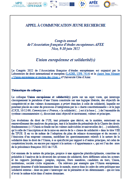 Jeune Recherche de l'AFEE tweet media