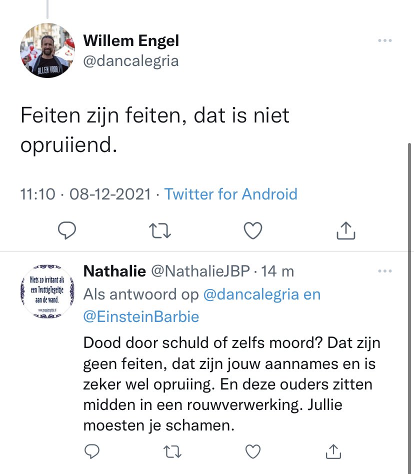 Willem Engel is doorzichtig, brengt geen enkel feit en probeert de bevolking dagelijks angst aan te jagen met leugens. De aangifte tegen Engel staat er vol van. Ik weet zeker dat <a href="/Het_OM/">Openbaar Ministerie</a> al dit soort uitspraken ook meeneemt. 

#stopwillemengel #kwestievantijd
