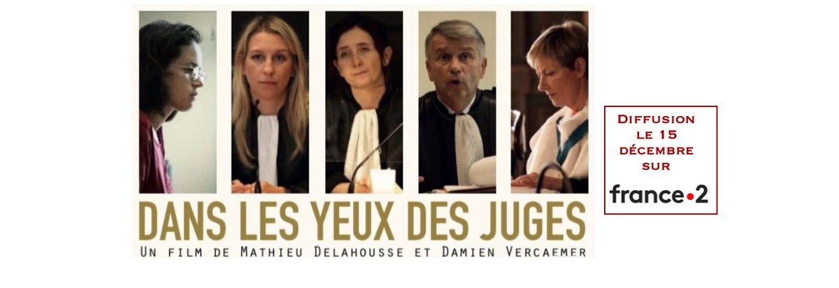 Très heureux de savoir « Dans les yeux des juges » programmé par @France2tv ce 15 décembre.

Fier de ce film, réalisé avec Damien Vercaemer, sur 5 juges qui disent et laissent voir tout ce qui les motive, ce qui les peine et aussi ce qui les empêche...

#DansLesYeuxDesJuges