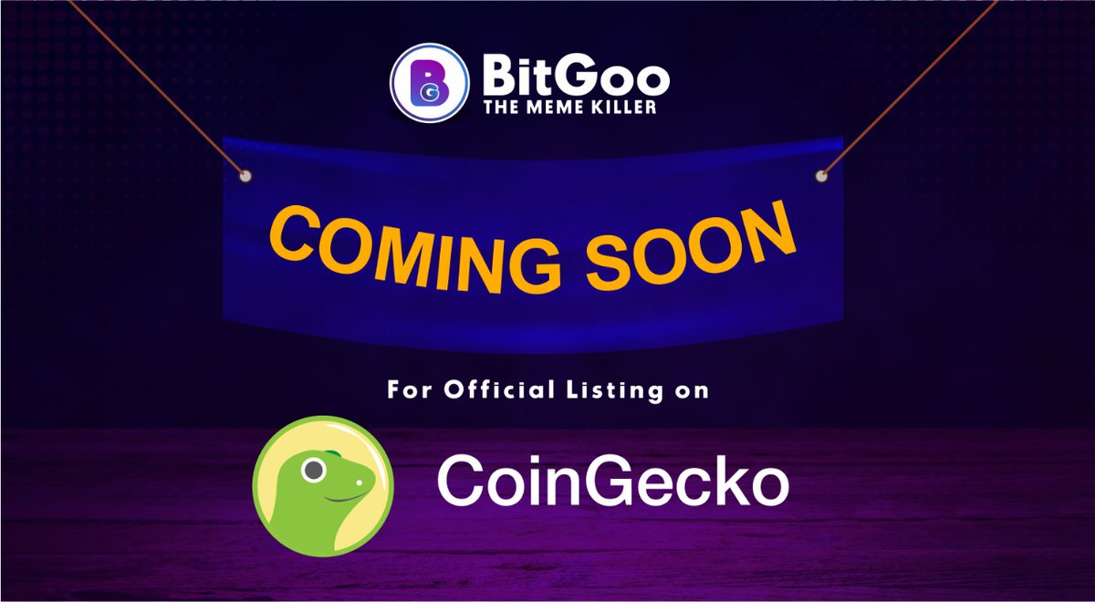 BitgooCoin's tweet image. 📢 We finished listing process to join @coingecko @coinlistings
and We are waiting for first
approval 🔥✅

We wish you a Happy Journey 🚀

🛒Buy #Pancakeswap- linktr.ee/BitGoo

#BitGooCoin #BitGoo #BTG #NextShiba #TheMemeKiller
#CryptocurrencyNews #ShibaArmy #SAFEMOONARMY