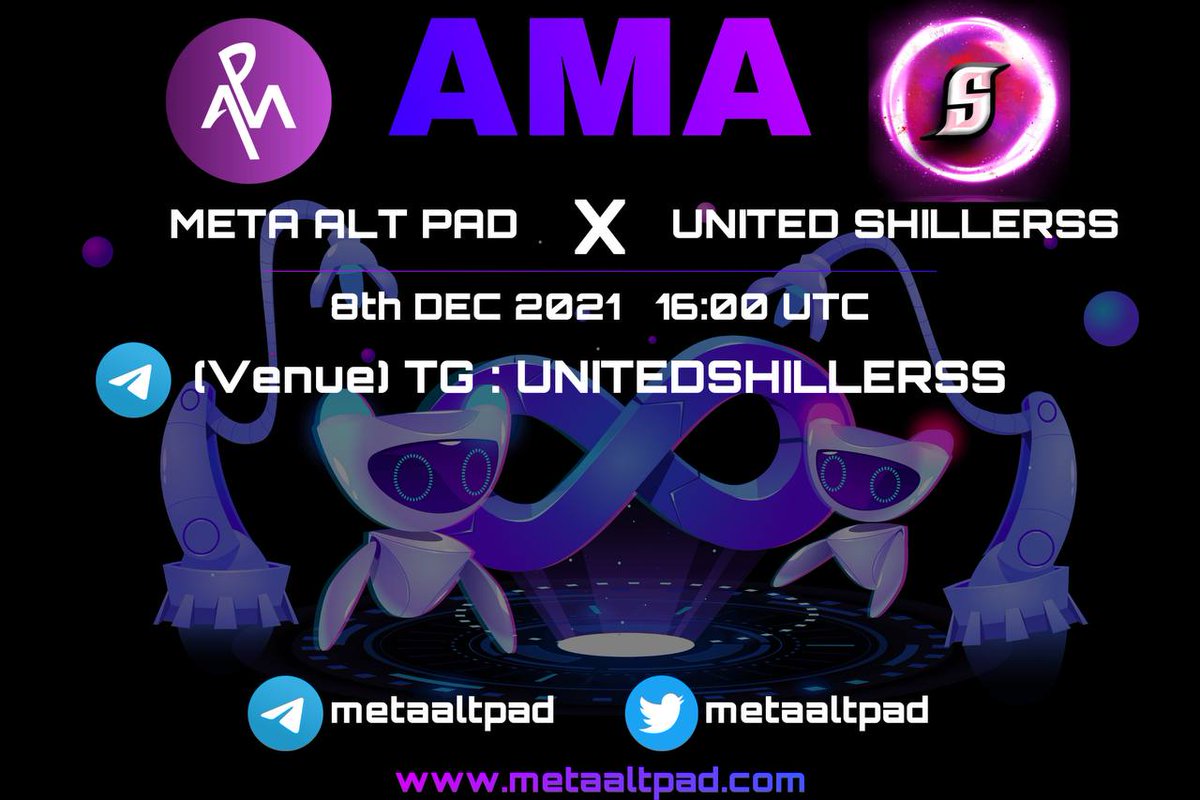 metaaltpad's tweet photo. 🎙AMA🎙
UNITEDSHILLERSS
                   x 
META ALT PAD
8th DECEMBER 2021 | 16:00 UTC
Whitelist spots Giveaway

META ALT PAD Links 🔗
TG: https://t.co/VQzeWi1SsF
Website: https://t.co/oyW2aTKFH9
UNITEDSHILLERSS 🔗
TG: https://t.co/OVQwM8Wx2B

@cz_binance @bitcoinnews @elonmusk https://t.co/1Gx4601FpM