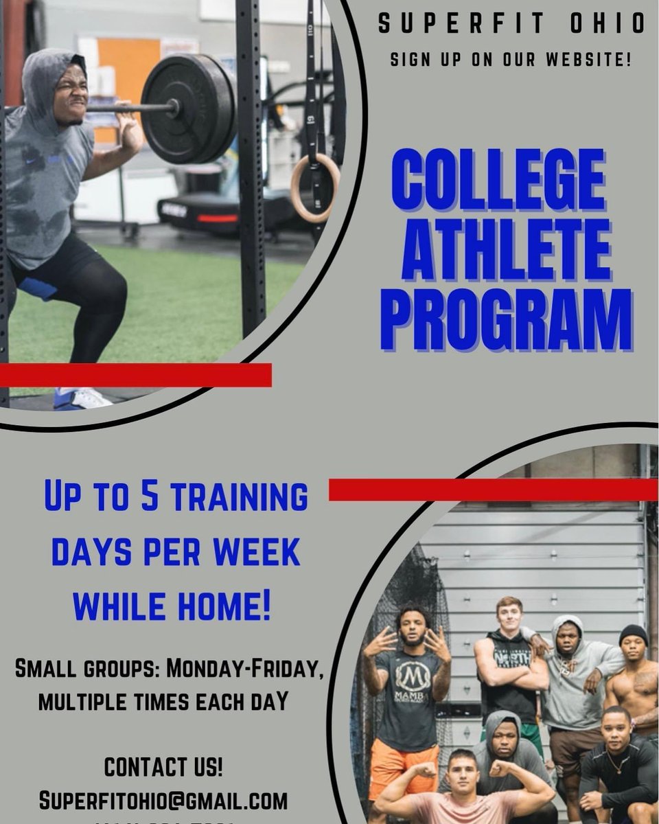 Coach_Schultz's tweet photo. Central Ohio college athletes looking to get work in and stay ready for spring hit me up.

We've got a program set up to keep you progressing through your holiday break. https://t.co/6EJiq7ehka