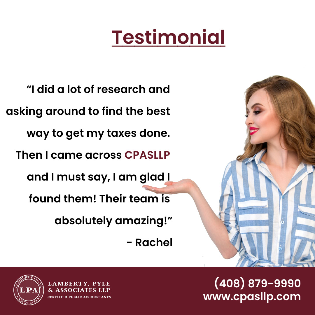 cpasllpca's tweet photo. “I did a lot of research and asking around to find the best way to get my taxes done. Then I came across CPASLLP and I must say, I am glad I found them! Their team is absolutely amazing!” - Rachel
#testimonial #review #reviewrating #tax #custromerreview #accounts #accountant https://t.co/m4kg59qHva