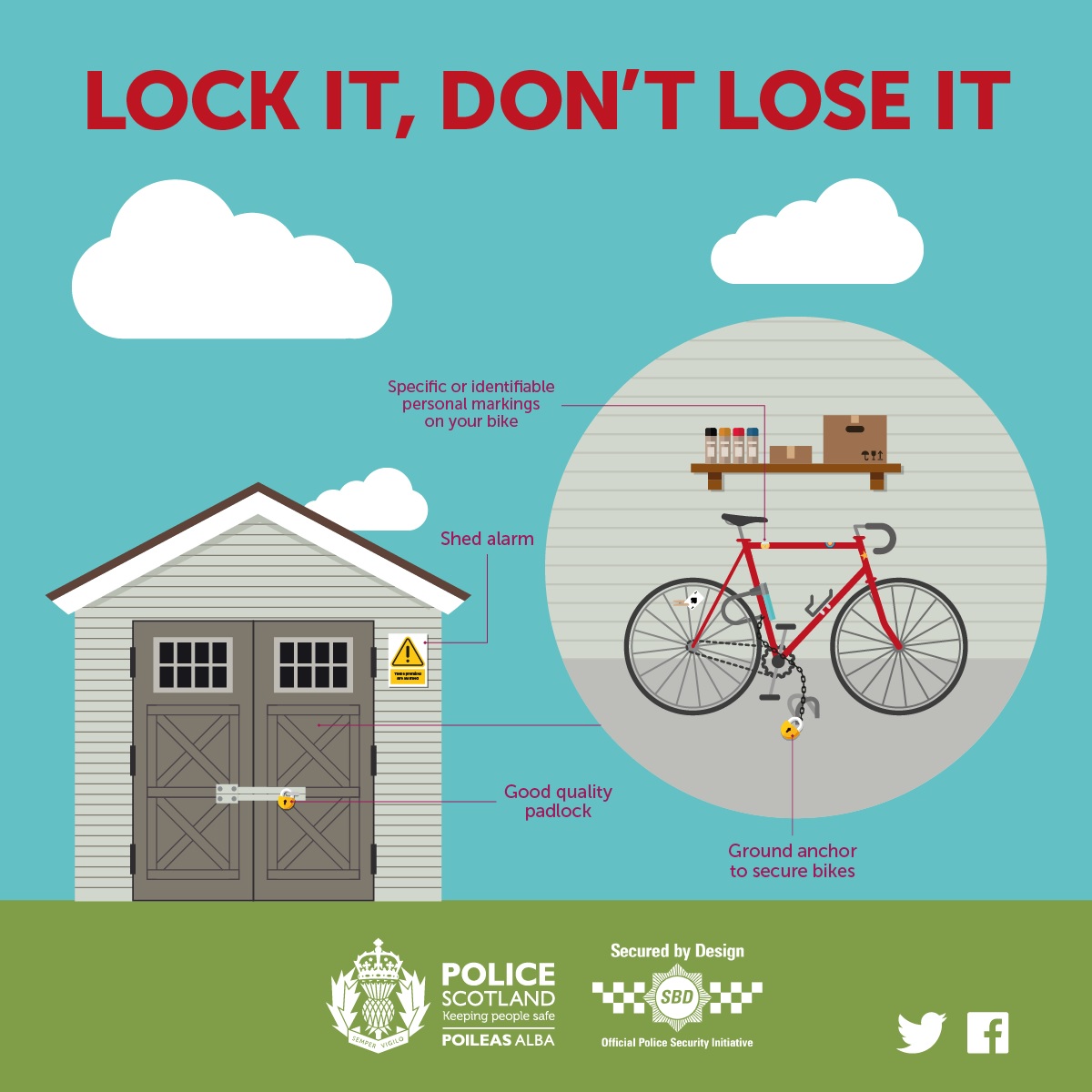 SWGlasgowPolice's tweet photo. Don't let a scrooge steal your wheels this Christmas. 🚲 Ensure you lock your bike and keep it secure. Should Santa 🎅 deliver a new one on the 25th, register it on @bikeregister for added security. #policeapproved #bikeregister https://t.co/Ljrc48r6Jj