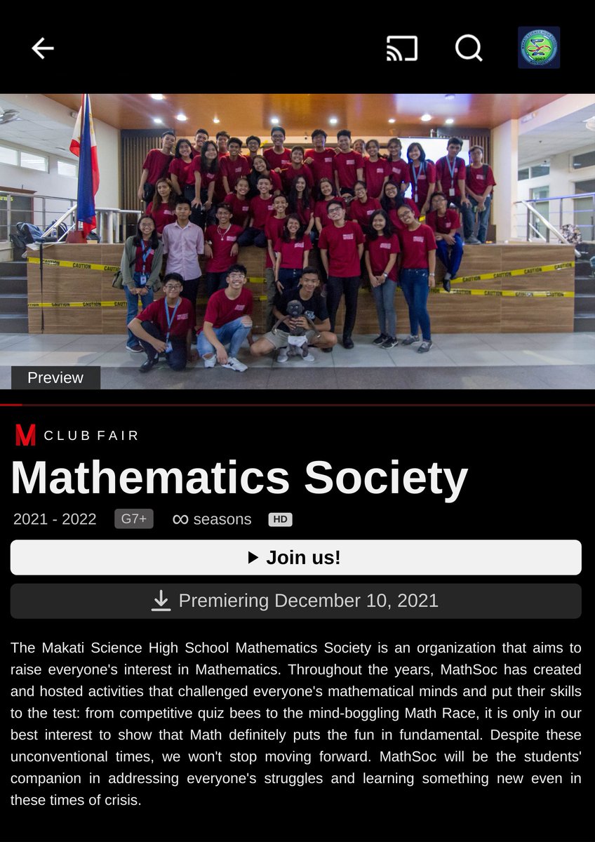 MSHSMathSoc's tweet photo. What do we have in store for this season? Come and join MathSoc to see! #ClubFair2021 

Facebook: MakSci Mathematics Society
Twitter: @MSHSMathSoc

(1/2) https://t.co/0kOyRXpwLj
