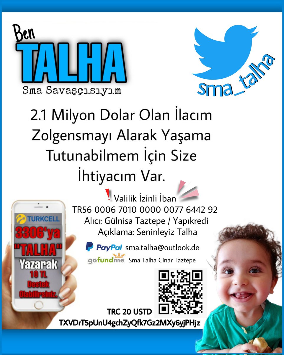 SMA Savaşımı kazanabilmem İçin Size Çok İhtiyacım Var. BEN YAŞAMAK İSTİYORUM! <a href="/sma_talha/">sma_talhanin_gonullu_ablasi</a>  #SeninleyizTalha 

#SMA #catecoin #altcoin #BTCUSD #Bitcoin #BTC #dogecoin #DOGEUSDT #DOGEUSDT #DogecoinToTheMoon #Ethereum #ETH #ETC #GRAMALTIN #KuCoin #Litecoin #MANA #MATIC #Polygon