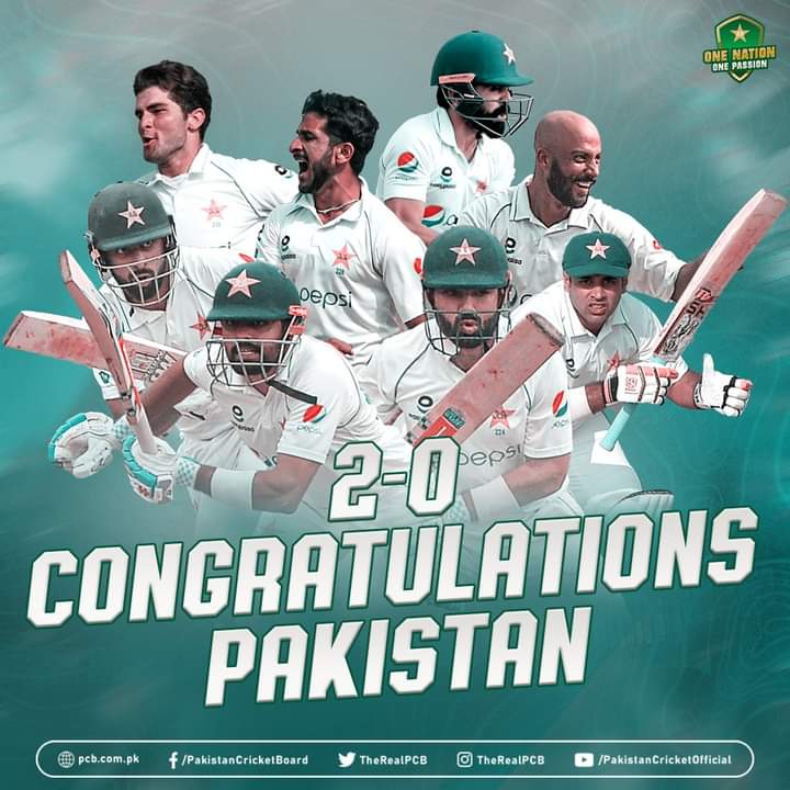 Pakistan win Dhaka Test by an innings and eight runs!
Win two-match ICC Test Championship series 2-0
<a href="/babarazam258/">Babar Azam</a> 
<a href="/MHafeez22/">Mohammad Hafeez</a> 
<a href="/76Shadabkhan/">Shadab Khan</a> 
<a href="/WahabViki/">Wahab Riaz</a> 
<a href="/TheRealPCB/">Pakistan Cricket</a>