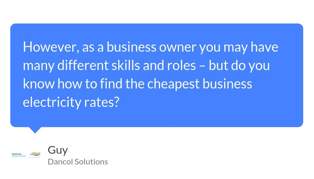 If you have the time, make sure you learn to haggle, do your research and find a good comparison website.

Read the full article: Your Guide To Finding The Cheapest Business Electricity Rates
▸ lttr.ai/p0lP

#TrustedComparisonSite #BusinessEnergyBrokers