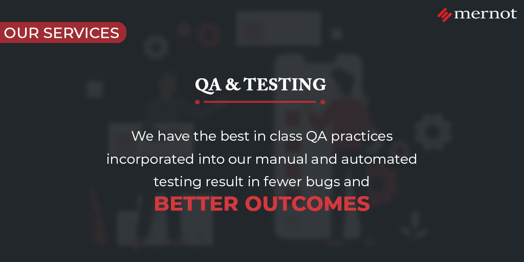 Mernot_inc's tweet photo. We have the best in class QA practices incorporated into our manual and automated testing result in few buys and BETTER OUTCOME.

Visit Now: https://t.co/vSBGyThq2n

#DevOps #CyberSecurity #CloudComputing #ArtificialIntelligence #mernot #softwaredevelopment #softwaretesting https://t.co/nU9Zu3E82l