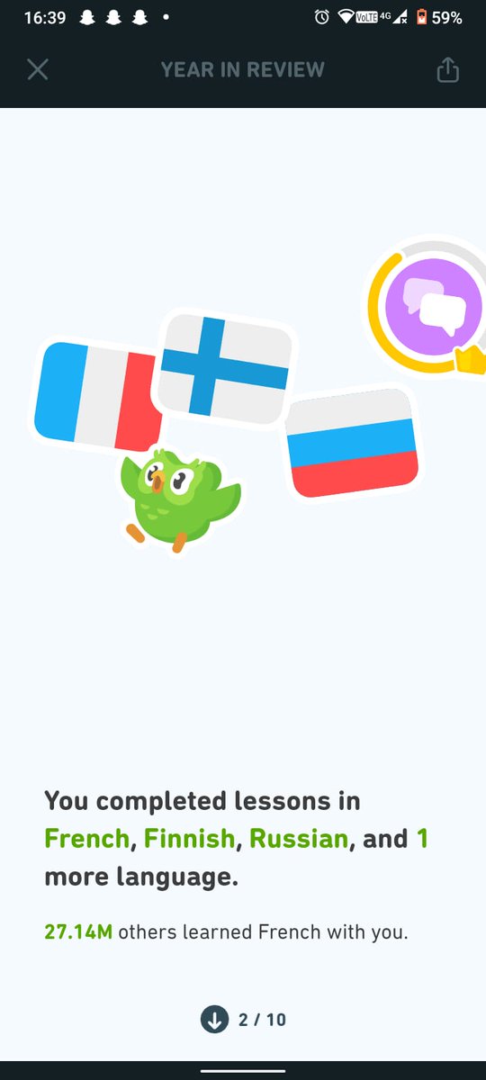 Preyrana1's tweet photo. my duolingo stats for 2021 
me prouddd
@duolingo #LanguageLearning  #French https://t.co/1Ykj2I3ASt