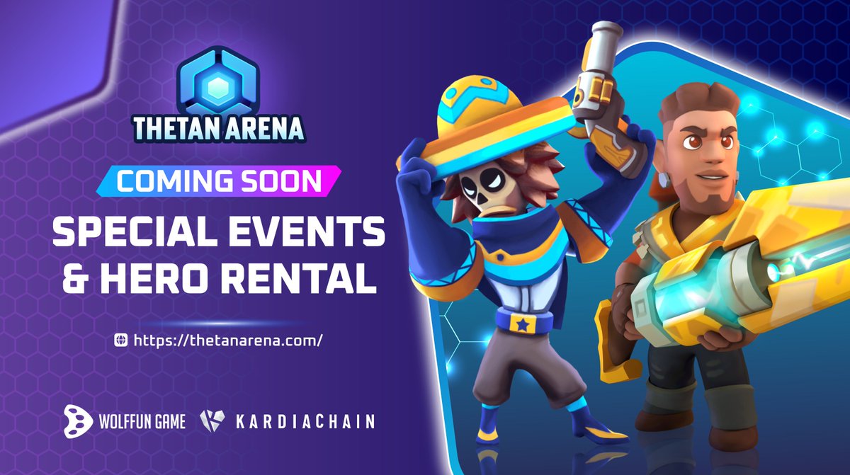 thetan_world's tweet photo. ☀️☀️Special Events and Hero rental are coming to #ThetanArena
👉Special Events: time for NFT gamers to earn gTHG
👉Hero Rental: connect all stakeholders, remove barriers for gamers to enjoy the fun from Thetan; rentees needs gTHC to join 
Stay tuned!
@Kardiachain @Wolffungame https://t.co/kpp8SluQRu