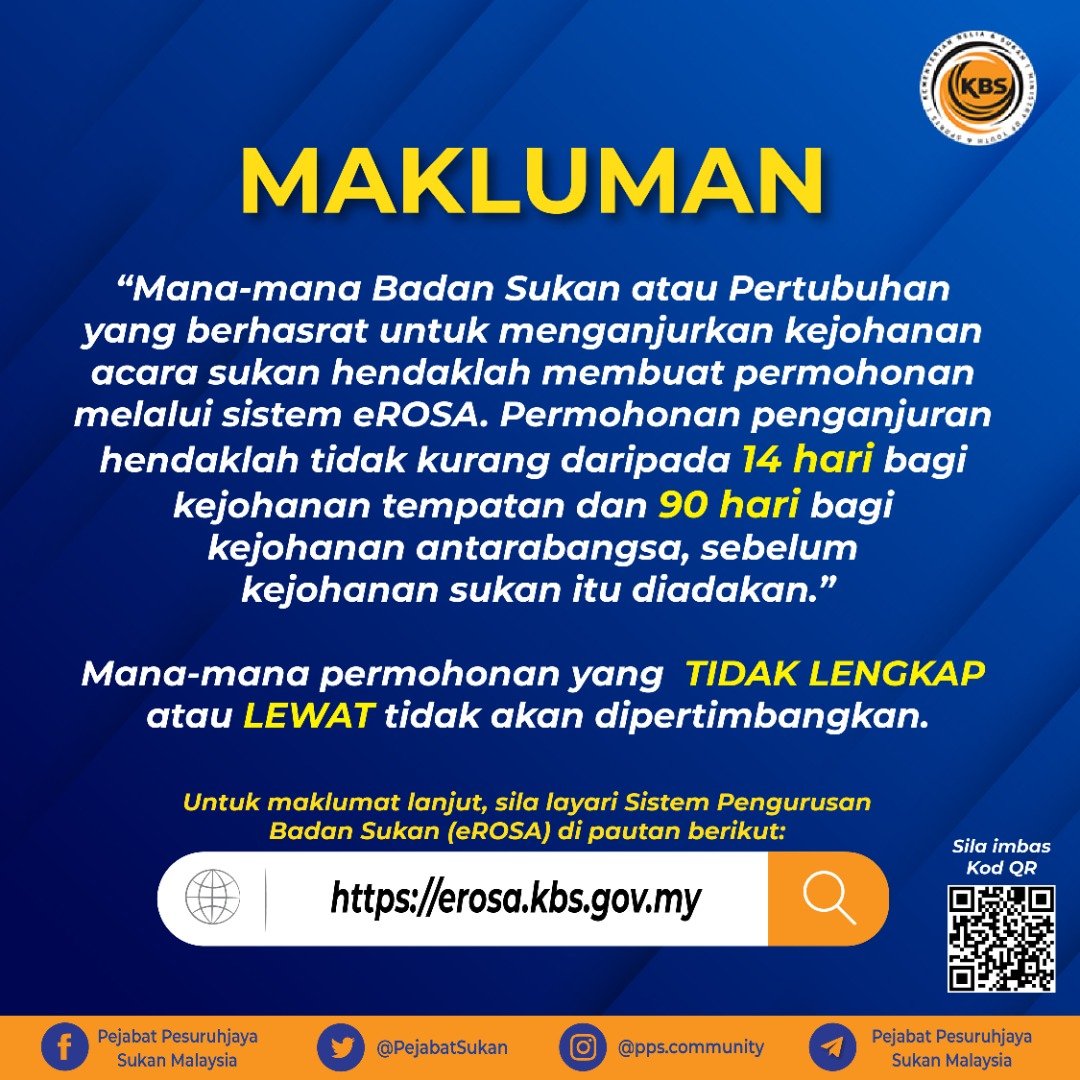 Pejabat Pesuruhjaya Sukan Malaysia (@PejabatSukan) / Twitter