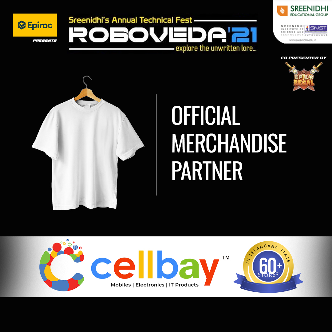 cellbay_mobiles's tweet photo. We are overwhelmed to announce that Cellbay is the official sponsor for @snist_sreenidhi Annual technical fest and the official merchandise partner for Roboveda 21.

#Cellbay #cellbaystores #sponsored #roboveda #roboveda21 #merchandise #hyderabad #1hourdelivery #student https://t.co/P8mGVknryx