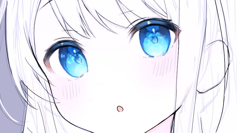 スマホで描いた目を Ameもちのイラスト