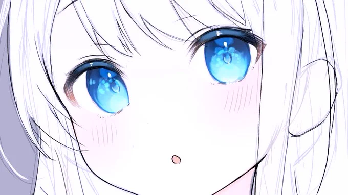 スマホで描いた目を… 