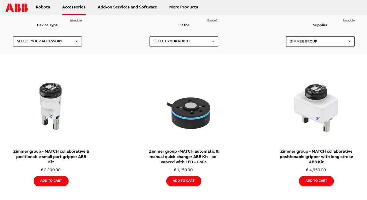 ZimmerGroup (@zimmergroup) on Twitter photo OUR ROBOTICS PORTFOLIO IN THE ABB WEB STORE. The #robot manufacturer <a href="/ABB_Robotics_DE/">ABB Robotics Deutschland</a> has extended its web store for lightweight robots by the category "Accessories". At webshop.robotics.abb.com/de/accessories…
you will find a large selection of our grippers & our EOAT-ecosystem MATCH. OUR ROBOTICS PORTFOLIO IN THE ABB WEB STORE. The #robot manufacturer <a href="/ABB_Robotics_DE/">ABB Robotics Deutschland</a> has extended its web store for lightweight robots by the category "Accessories". At webshop.robotics.abb.com/de/accessories…
you will find a large selection of our grippers & our EOAT-ecosystem MATCH.