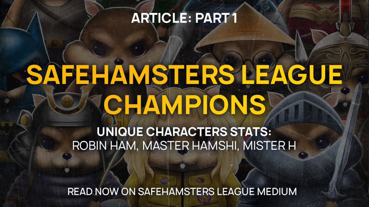LeagueHamsters's tweet photo. 🐹SafeHamsters is releasing medium articles going over the NFT Game releases, characters, and skills!🚀

The first of many is available at the link below:

https://t.co/7XiKFpfn4F

#cryptocurrency #gamefi #altcoin #nftgame #metaverse #SHL #mobilegame #blockchain #community #BSC https://t.co/bn0IprXV3d