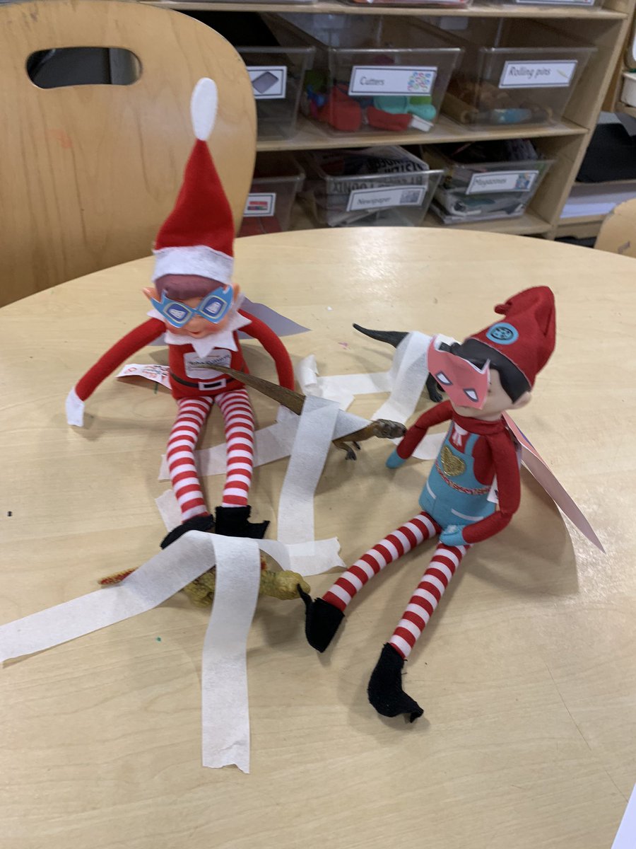 MrsGriffiths7's tweet photo. Oh no! Can the elves save the dinosaurs before we start maths???? #superelf #eyfs #BrightFuturesElfEscapades #BrightFuturesFestiveFun https://t.co/yB7HJMnKV6