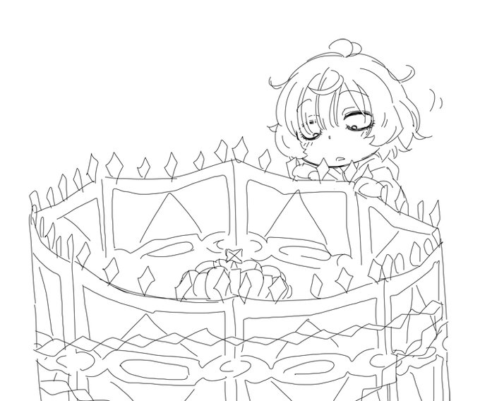 盾の中が気になってのぞいてみるみつねちゃん 