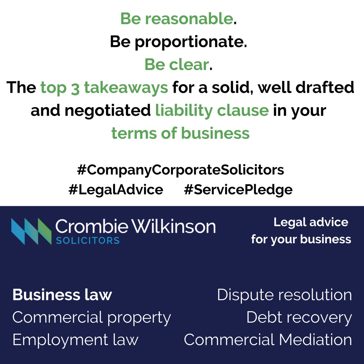 CWSolicitorsLLP's tweet photo. Are your terms & conditions fit for purpose if a dispute arises?
We outline what to exclude, what not to exclude & how to effectively limit your liability in your B2B terms and conditions.
https://t.co/B9cbBJuq8k
#BusinessLaw #LimitationOfLiability #LiabilityClauses #Legal https://t.co/sw55OTppwC