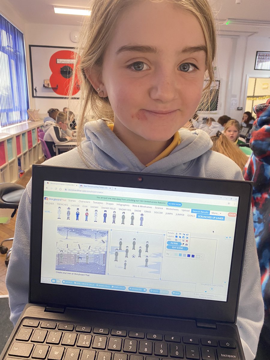 portmeadp's tweet photo. Next, we used an online storyboard creator tool to create our own story board of the story behind the Christmas Truce… we particularly loved doing this! #pmdpy6 #pmdpLLC #PmdpDCF https://t.co/AvraN6wk8X